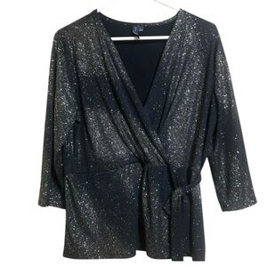 Black Blouse with Gold Details